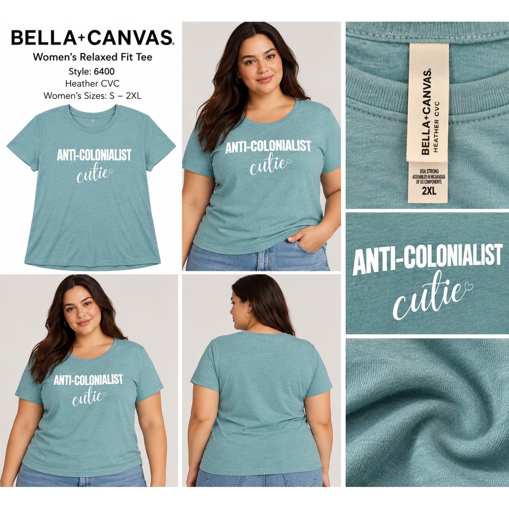 Bella+Canvas Graphic Tee Women 2XL Teal Streetwear Minimalist Relaxed Fit 6400